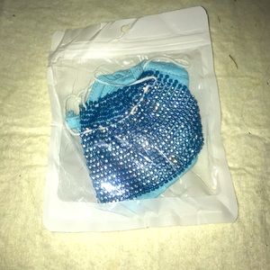 😷 2pr Face Masks… one stretchy w/bling & other plain NIP